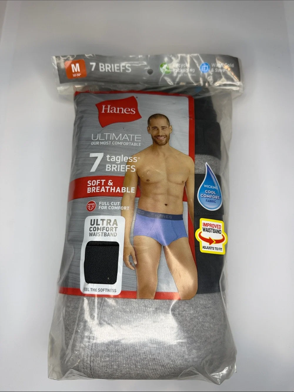 Hanes Men's Briefs Pack in Black & Gray -  T2
